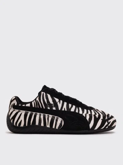 Puma Womens Zebra Pony Warm White Pu Speedcat Og Suede Low-top Trainers In Black