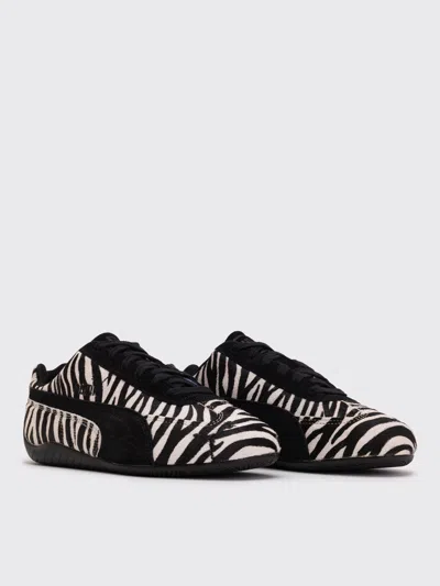 Puma Womens Zebra Pony Warm White Pu Speedcat Og Suede Low-top Trainers In Black