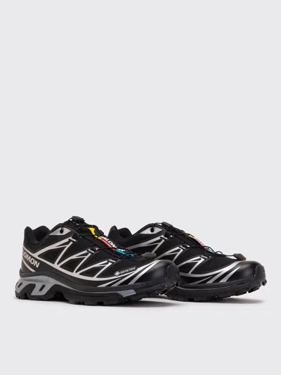 Salomon Two-tone Mesh And Fabric Xt-6 Sneakers In Black