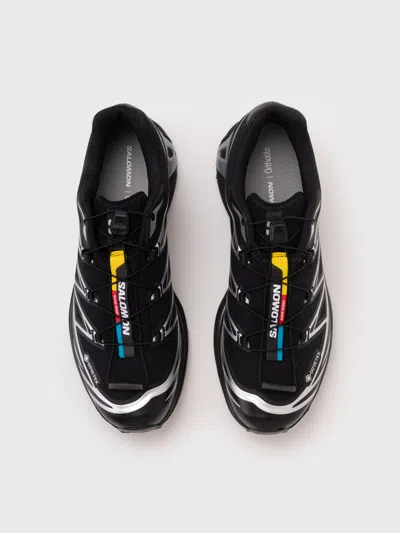 Salomon Two-tone Mesh And Fabric Xt-6 Sneakers In Black