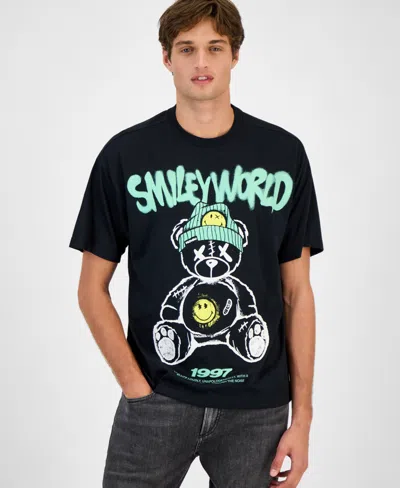 Smileyworld Men's Hat Bunny Graphic T-shirt In Black
