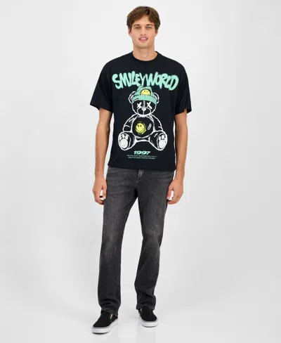 Smileyworld Men's Hat Bunny Graphic T-shirt In Black