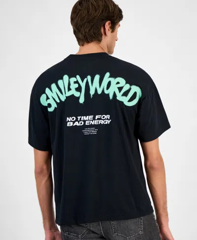 Smileyworld Men's Hat Bunny Graphic T-shirt In Black