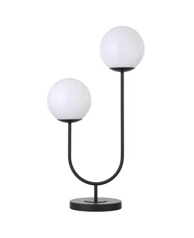 Hudson & Canal Dufrene 28" Metal 2-light Table Lamp With Glass Shades In Brown