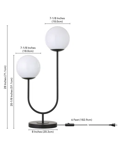 Hudson & Canal Dufrene 28" Metal 2-light Table Lamp With Glass Shades In Brown