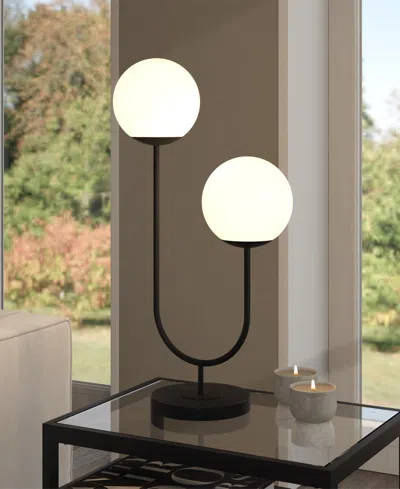 Hudson & Canal Dufrene 28" Metal 2-light Table Lamp With Glass Shades In Brown