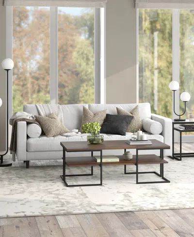 Hudson & Canal Dufrene 28" Metal 2-light Table Lamp With Glass Shades In Brown