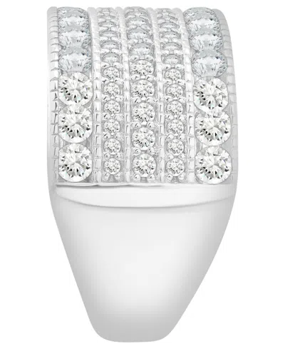 Macy's Diamond Band Multi-row Statement Ring (2 Ct. T.w.) In 14k White Gold In Metallic