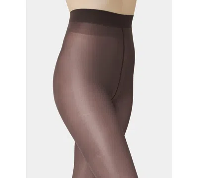 Hue Women's Printed Glossy Tights U24594 In Brown
