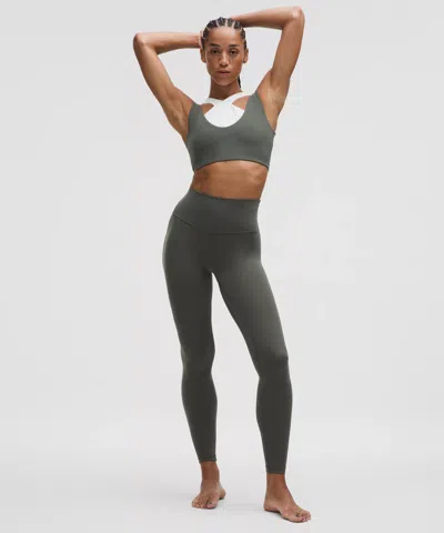 Lululemon Bend This Scoop And Square Bra In Green