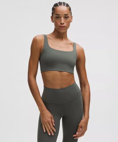 Lululemon Bend This Scoop And Square Bra In Green