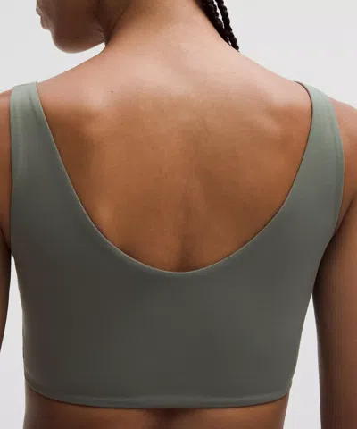 Lululemon Bend This Scoop And Square Bra In Green