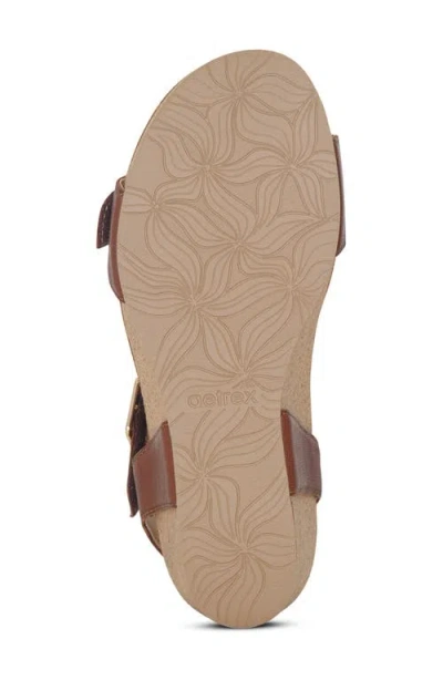 Aetrex Lexa Wedge Sandal In Brown