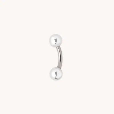 Astrid &amp; Miyu Essential Ball Titanium Belly Bar In Silver