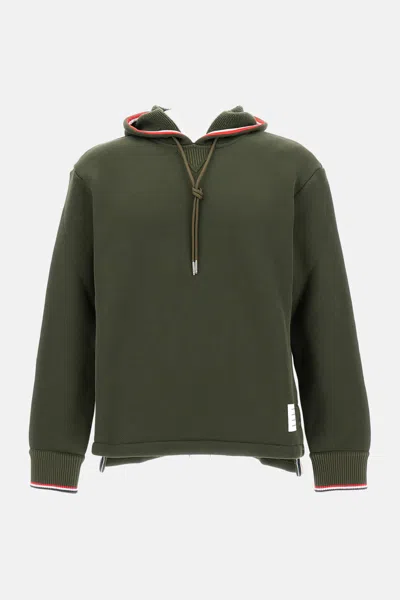 Thom Browne Men Green Textured Hoodie, S Luxury Sweatshirts & Hoodies For Men Darveys In Green
