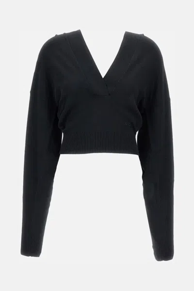 Stella Mccartney Cosy Knit Hoodie In Black