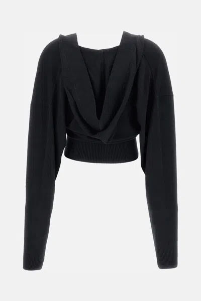 Stella Mccartney Cosy Knit Hoodie In Black