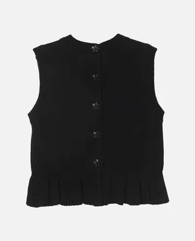 Cecilie Bahnsen Bill Vest Recycled Cashmere In Black