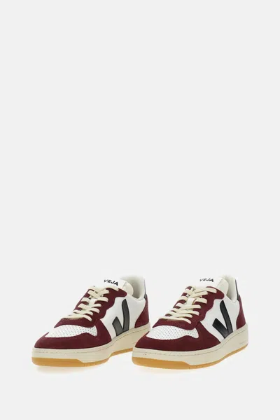Veja Multicolour Leather And Suede In Burgundy