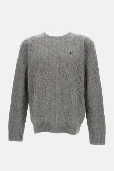Polo Ralph Lauren Wool An Cashmere Cable Knit Sweater In Gray