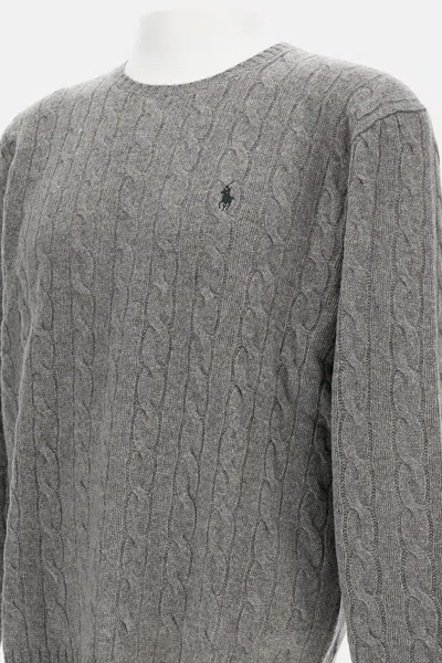 Polo Ralph Lauren Wool An Cashmere Cable Knit Sweater In Gray