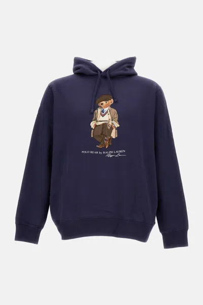 Polo Ralph Lauren Felpa In Misto Cotone Blu  Uomo In Blue