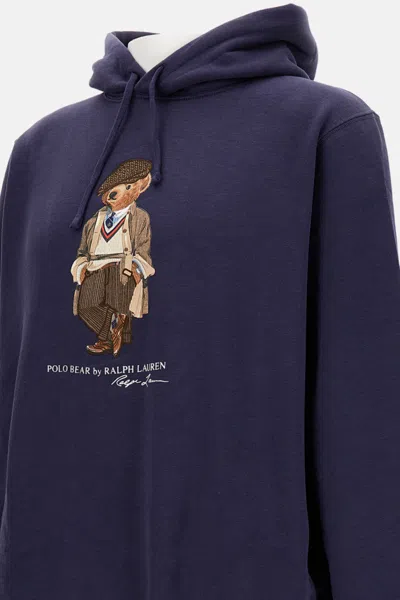 Polo Ralph Lauren Felpa In Misto Cotone Blu  Uomo In Blue