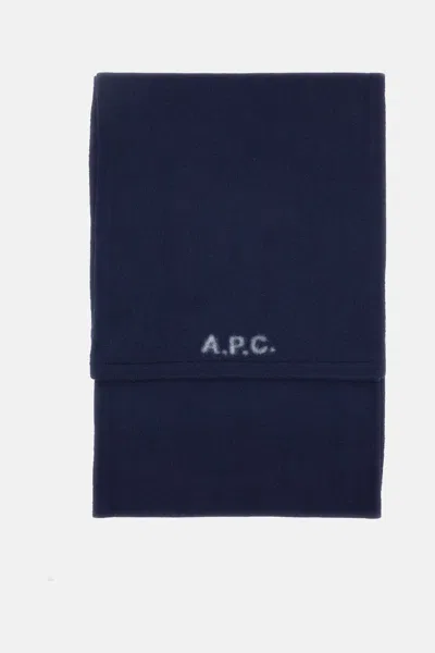 Apc Logo-embellishment Scarf In Blue