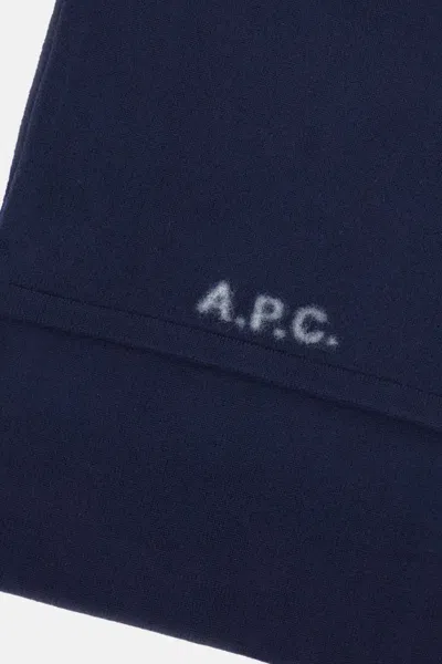 Apc Logo-embellishment Scarf In Blue