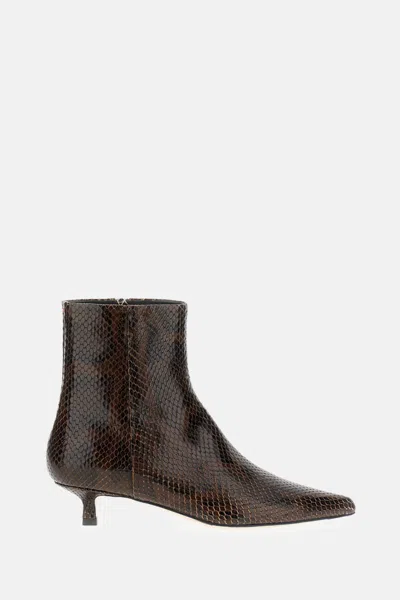 Aeyde Sofie Snake Print Calf Leather Moka In Animal Print