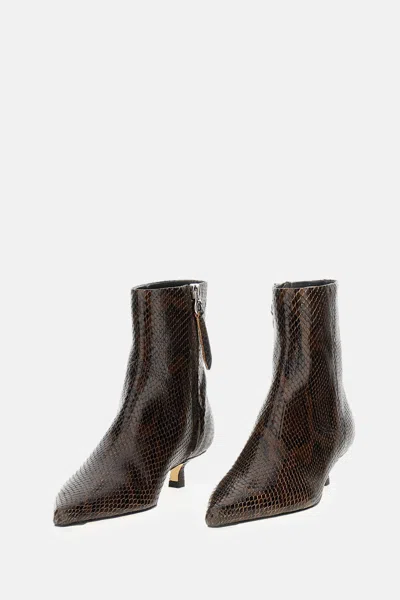 Aeyde Sofie Snake Print Calf Leather Moka In Animal Print