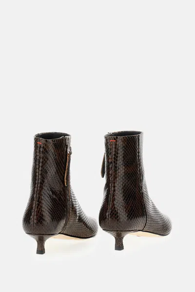 Aeyde Sofie Snake Print Calf Leather Moka In Animal Print