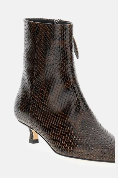 Aeyde Sofie Snake Print Calf Leather Moka In Animal Print