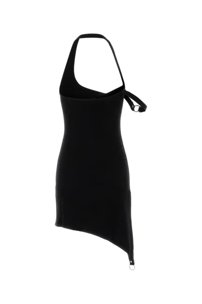 Courrèges Asymmetrical-strap Mini Dress In Black