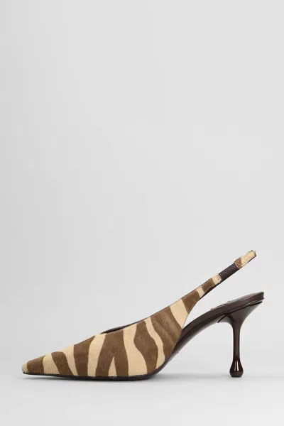 Jimmy Choo Isa 80 Zebra-print Calf Hair Slingback Sandals In Brown