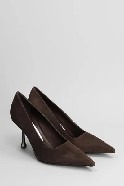 Jimmy Choo Ixia Pointed Toe Suede Pumps In Brown
