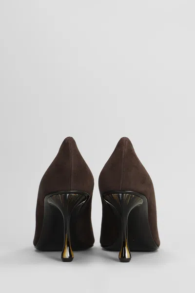 Jimmy Choo Ixia Pointed Toe Suede Pumps In Brown