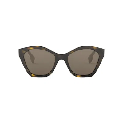 Fendi Lettering Square Acetate Sunglasses In Brown