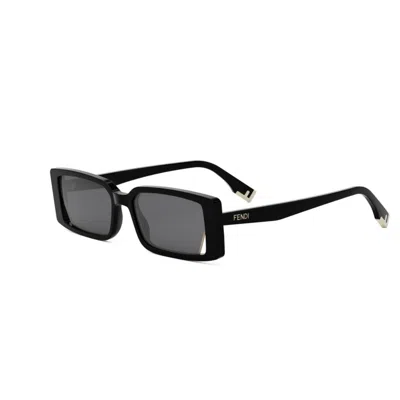 Fendi Way 53mm Rectangular Sunglasses In Black