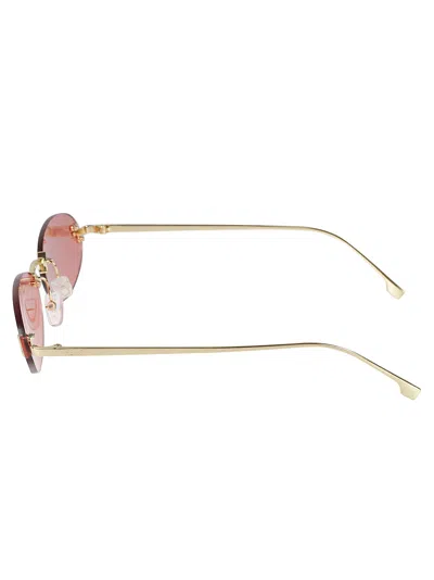 Fendi First Fe 4075us 30a Oval Sunglasses In Gold