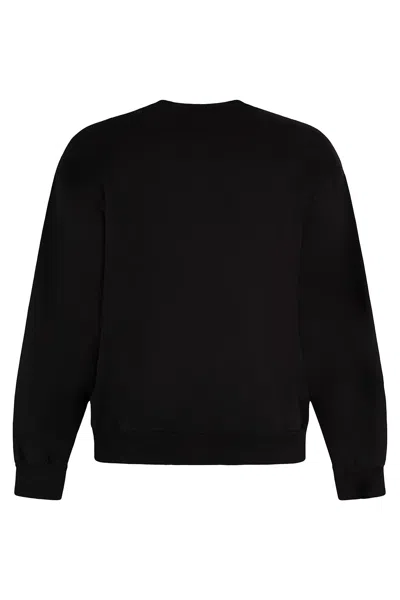 Local Authority Cotton Crew-neck Sweatshirt In Black