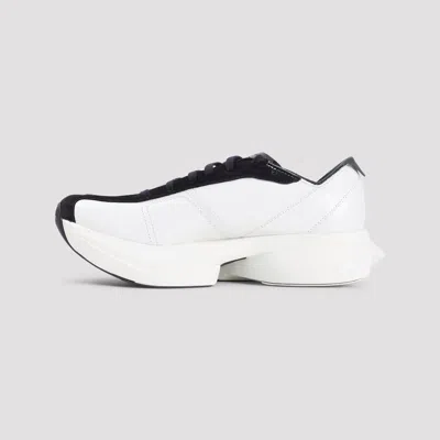 Y-3 Premium Leather And Rubber Sneakers With Iconic Detailing In White