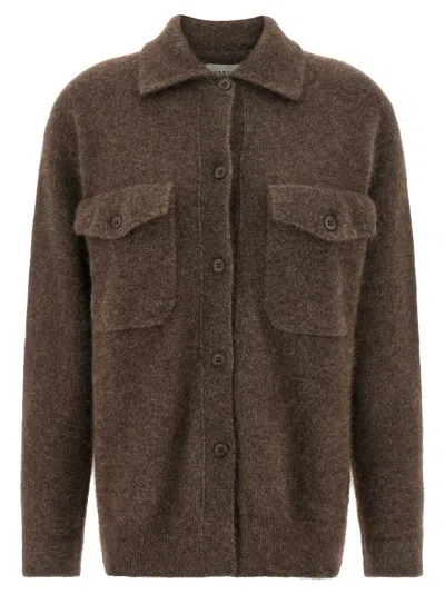 P.a.r.o.s.h P. A.r. O.s. H. Cardigan With Classic Collar In Brown