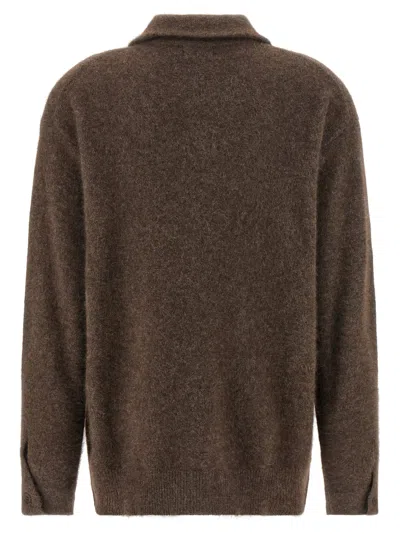 P.a.r.o.s.h P. A.r. O.s. H. Cardigan With Classic Collar In Brown