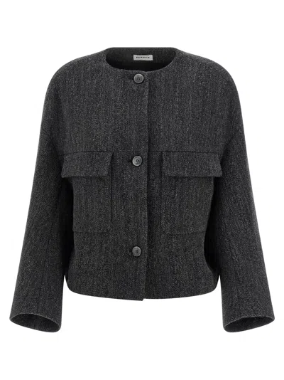 P.a.r.o.s.h Button-fastening Patch-pocket Jacket In Gray