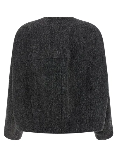 P.a.r.o.s.h Button-fastening Patch-pocket Jacket In Gray