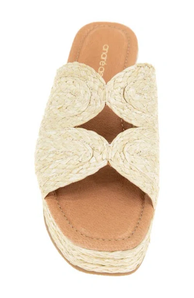 Andre Assous André Assous Serene Espadrille Platform Wedge Slide Sandal In Brown