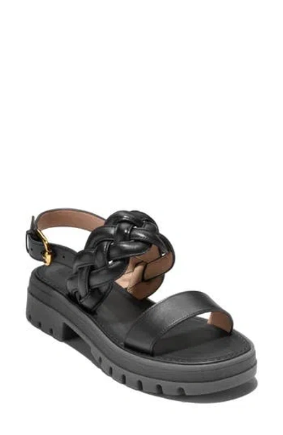 Cole Haan Cressida Lug Sandal In Chocolate Croc Print Leather