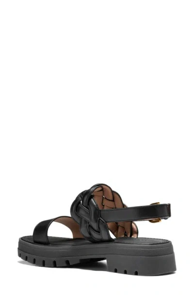 Cole Haan Cressida Lug Sandal In Chocolate Croc Print Leather