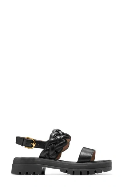 Cole Haan Cressida Lug Sandal In Chocolate Croc Print Leather